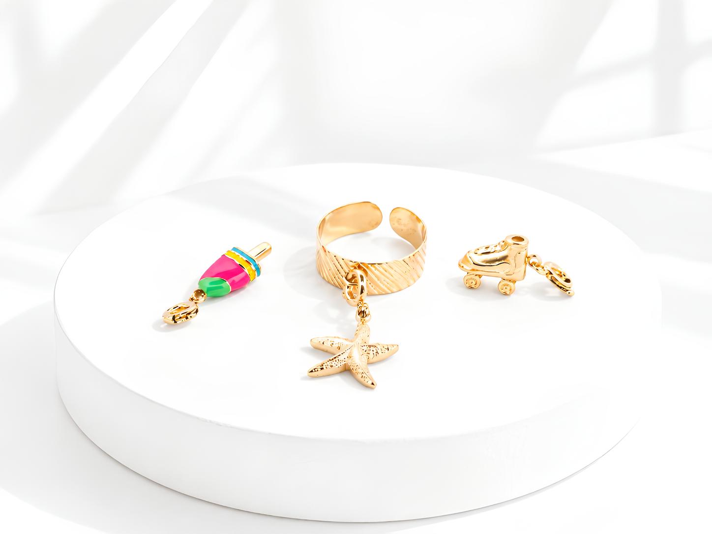 Bague dorée – Collection charm's